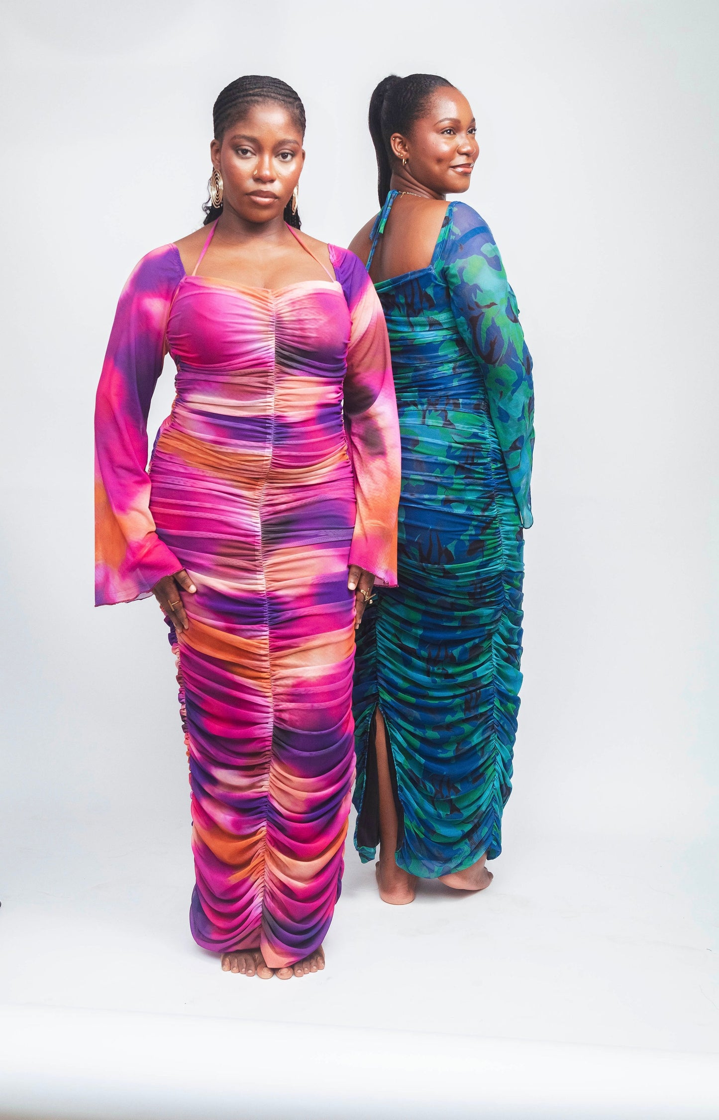 Elora Dress in Sunset Pink