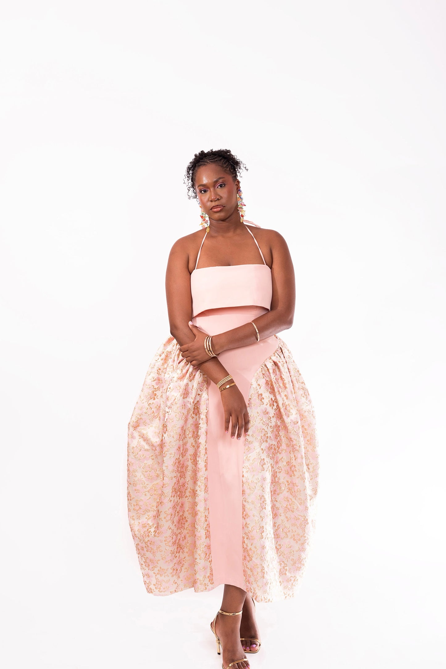 Bloom Damask Dress - Blush