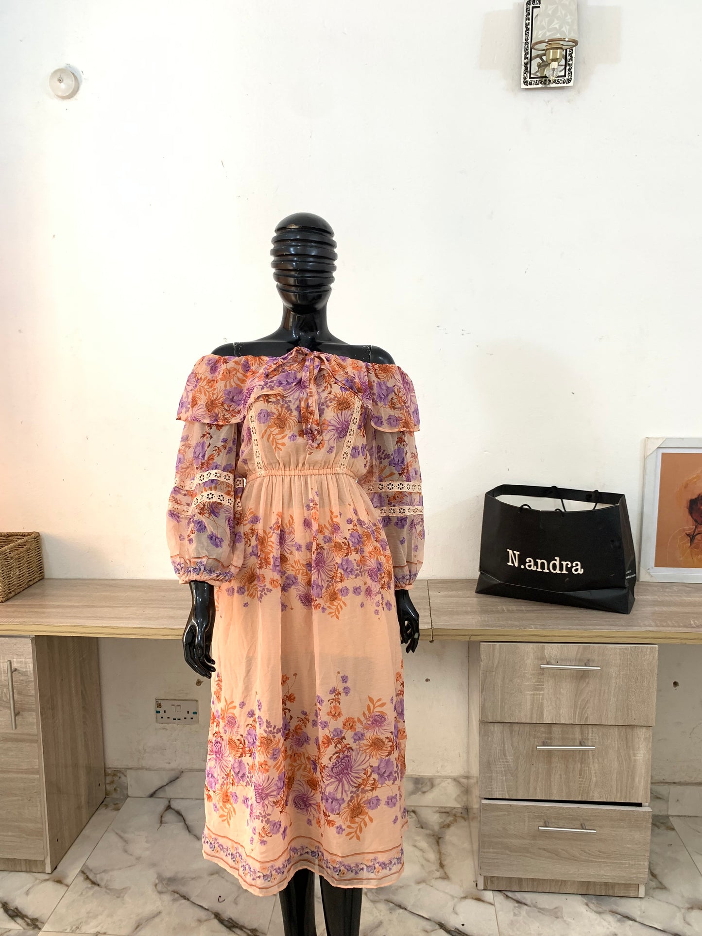 Off shoulder waisted Dress