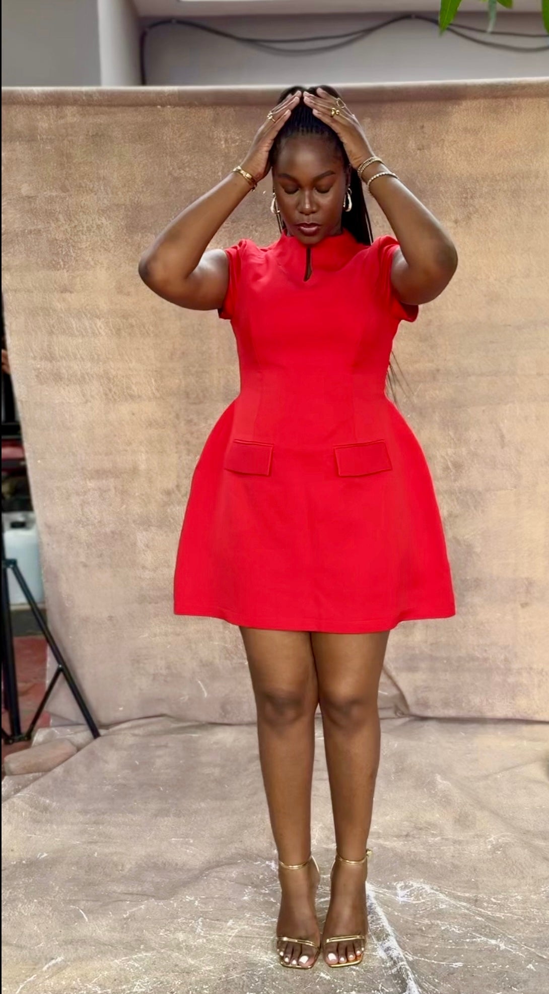 Mel Red Structured Dress