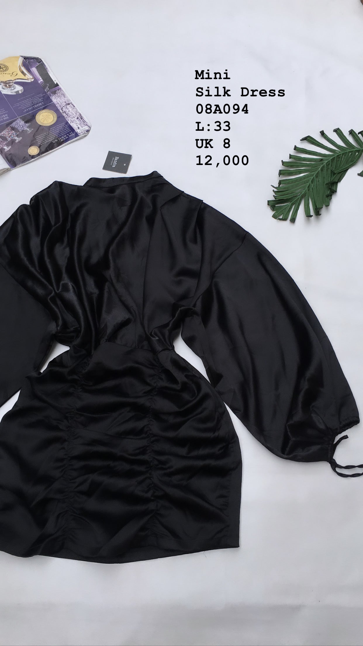 Mini Silk Ruched Dress