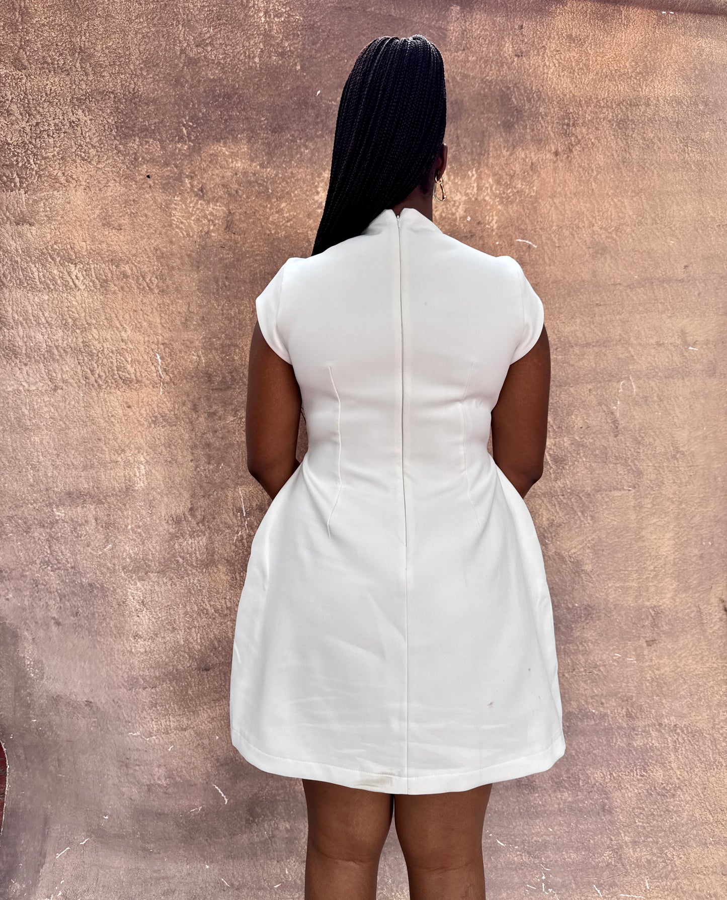 Mel White Structured Dress