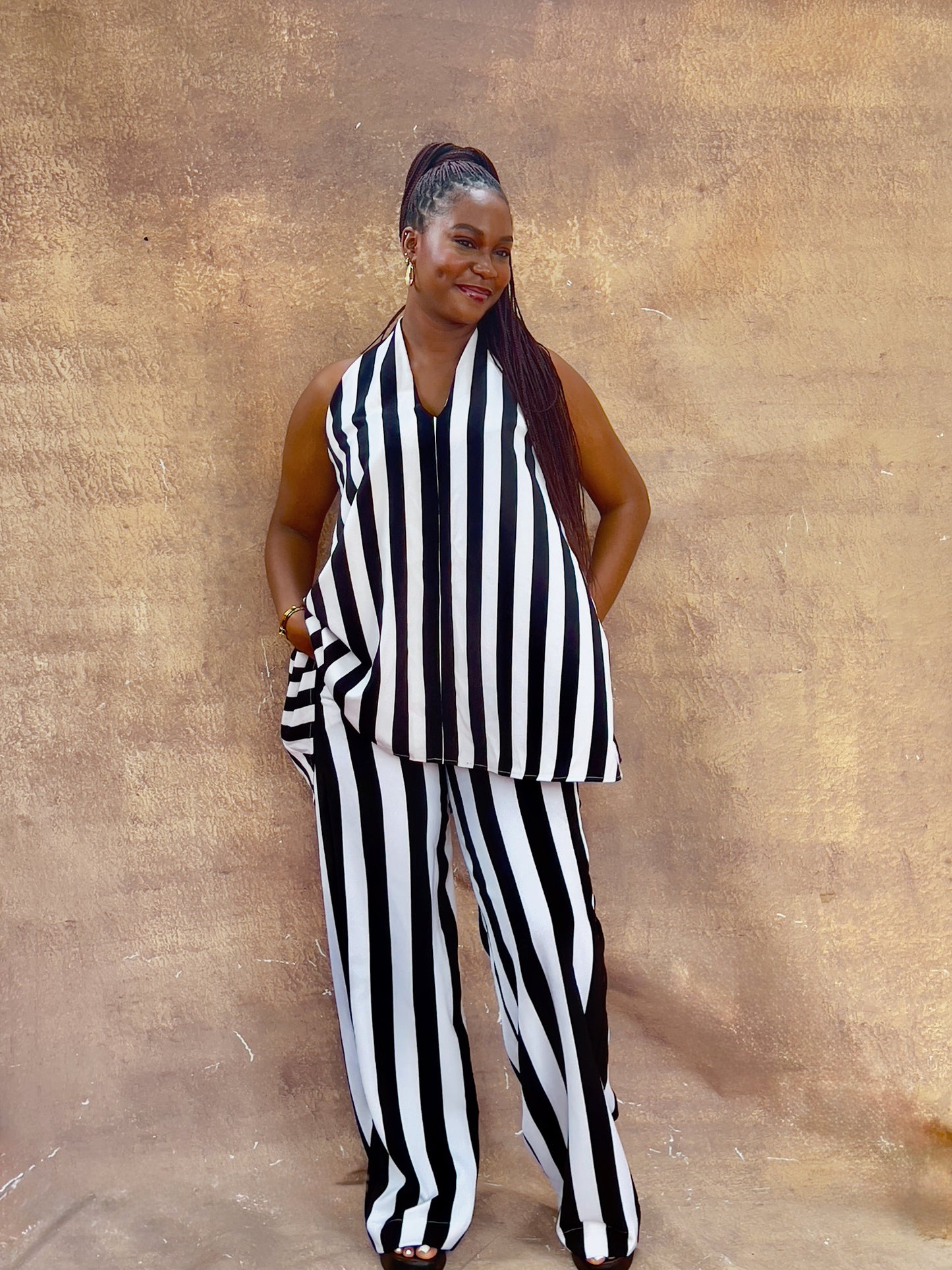 Rey Stripped Two-Piece Set