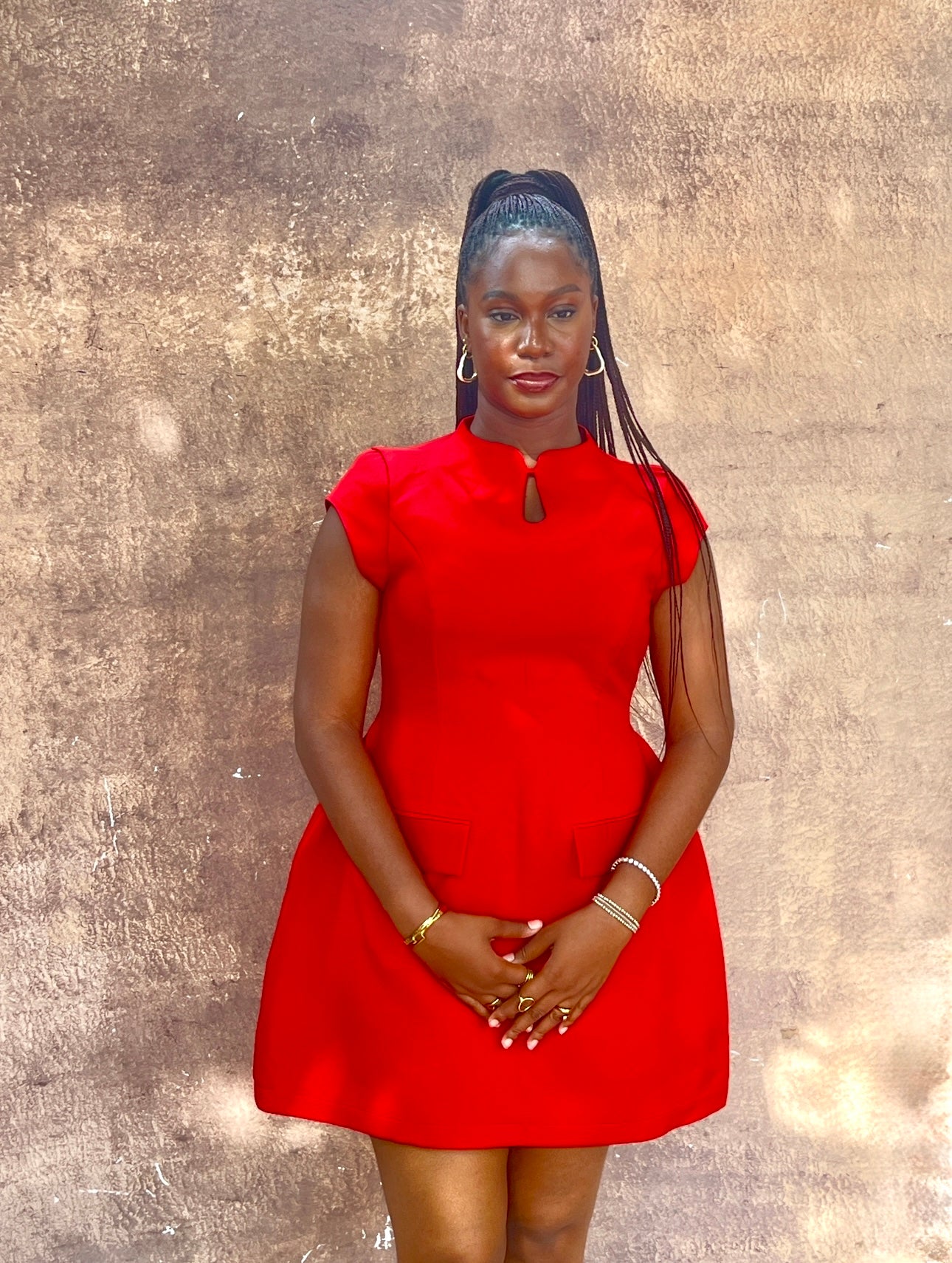 Mel Red Structured Dress