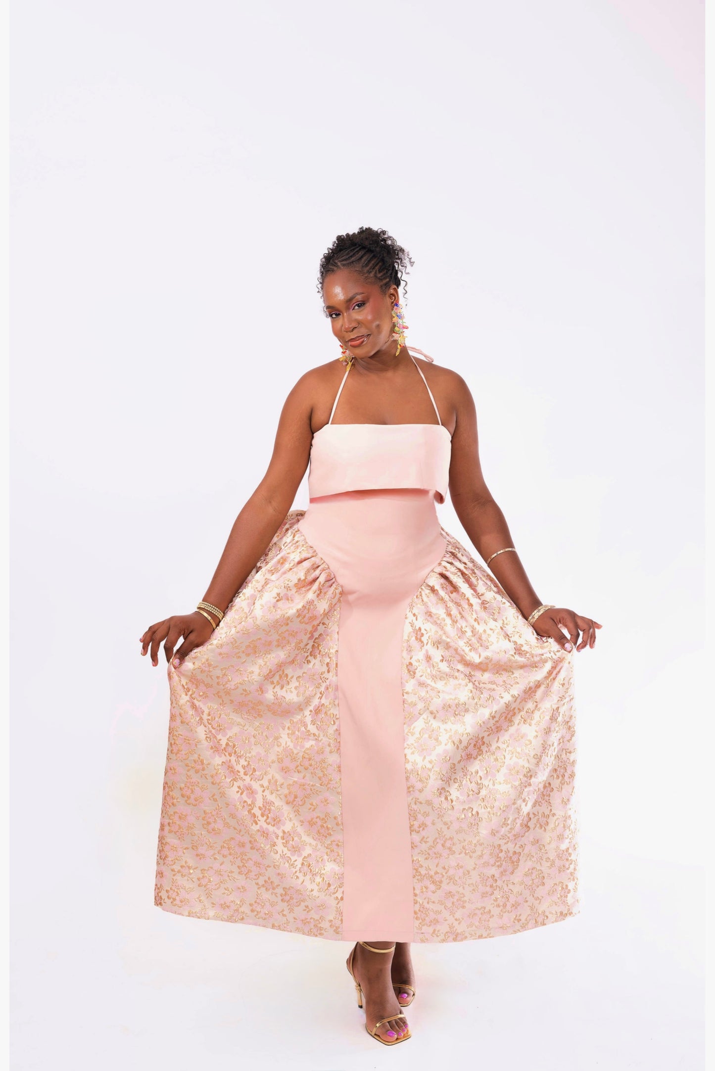 Bloom Damask Dress - Blush