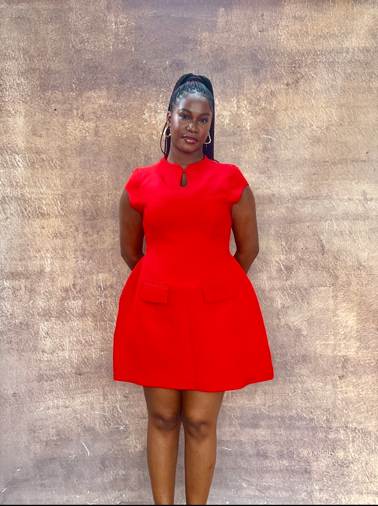 Mel Red Structured Dress