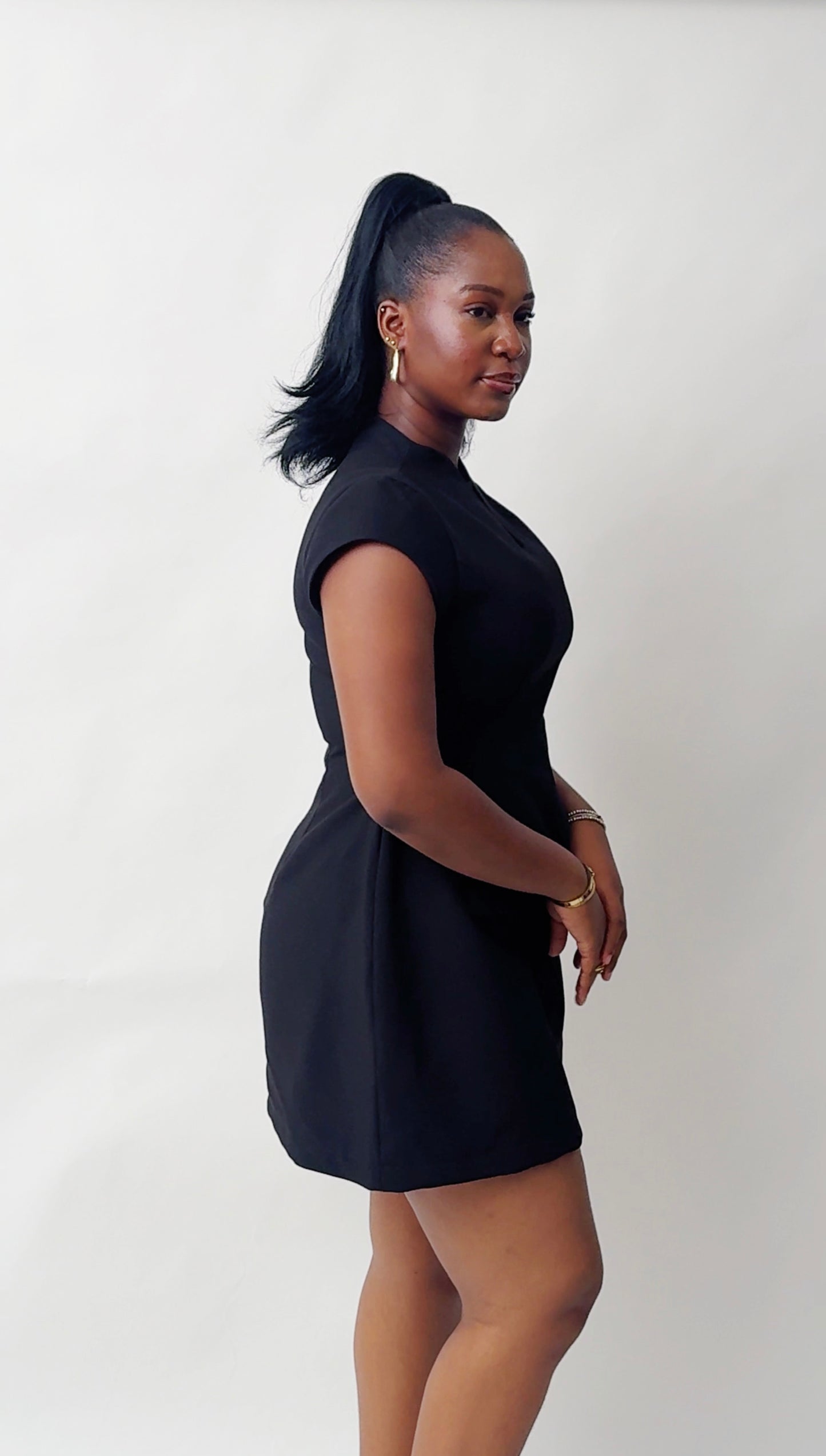 Mel Black Structured Dress