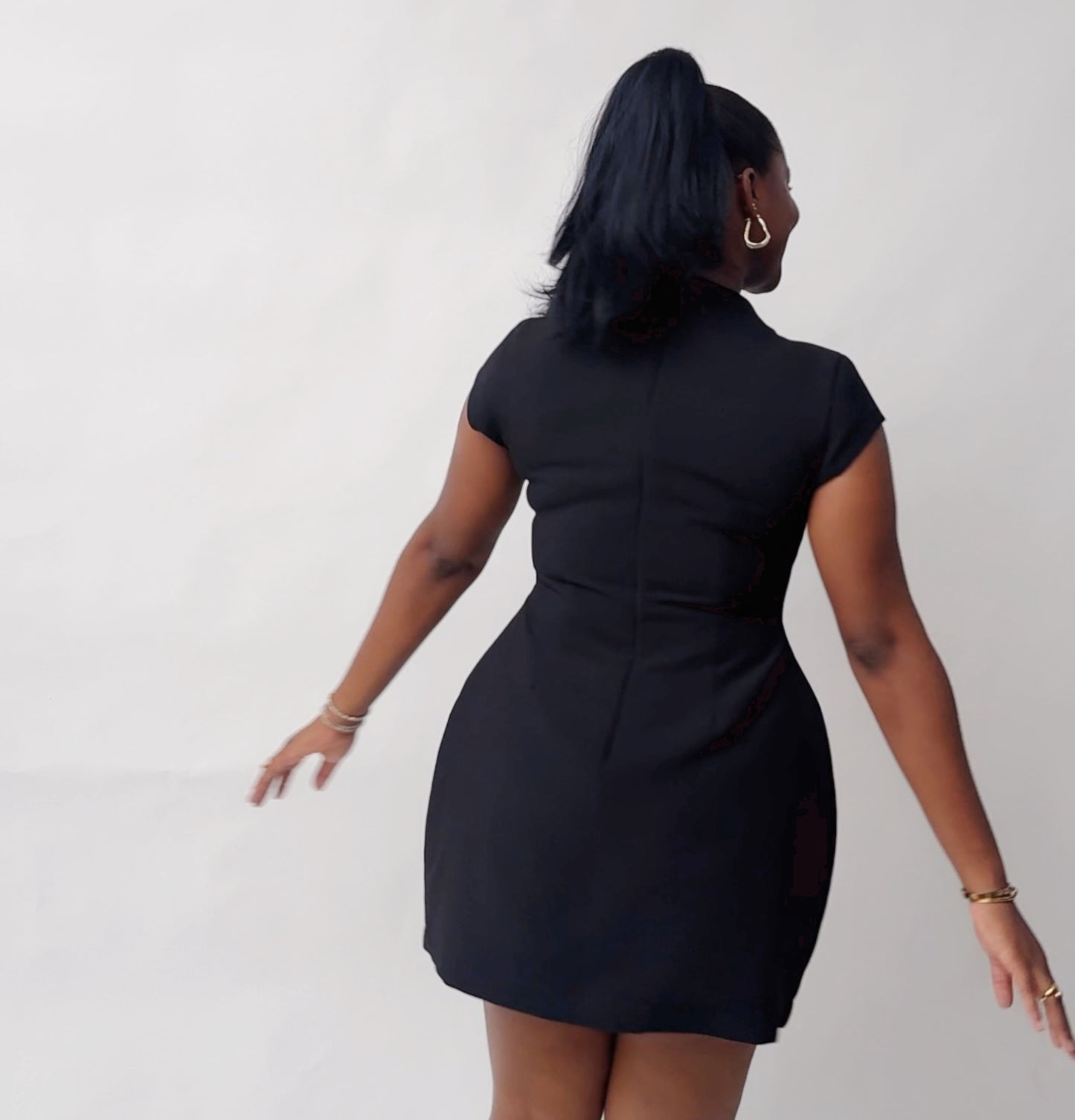 Mel Black Structured Dress