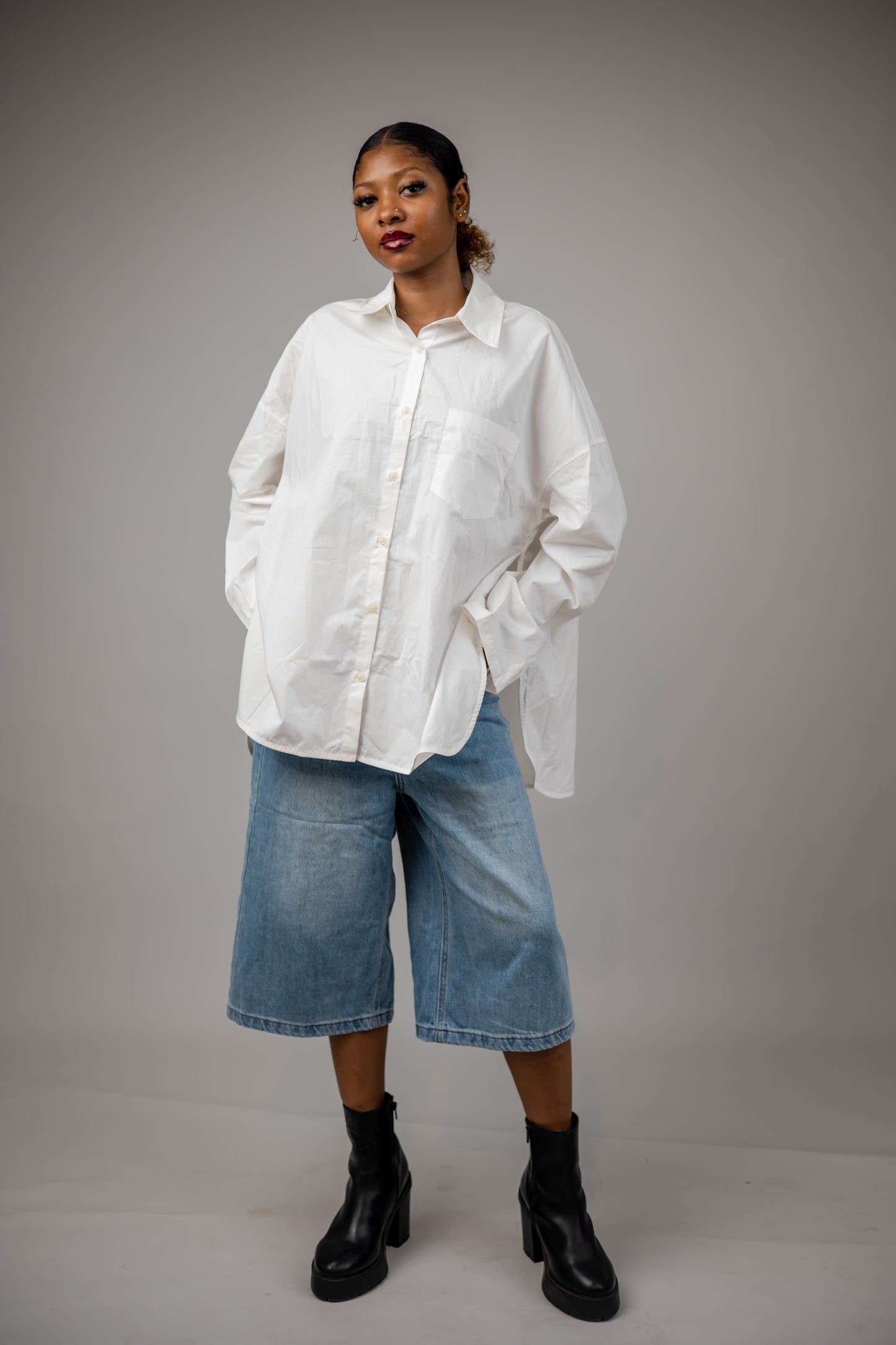 White Oversize Cotton Shirt