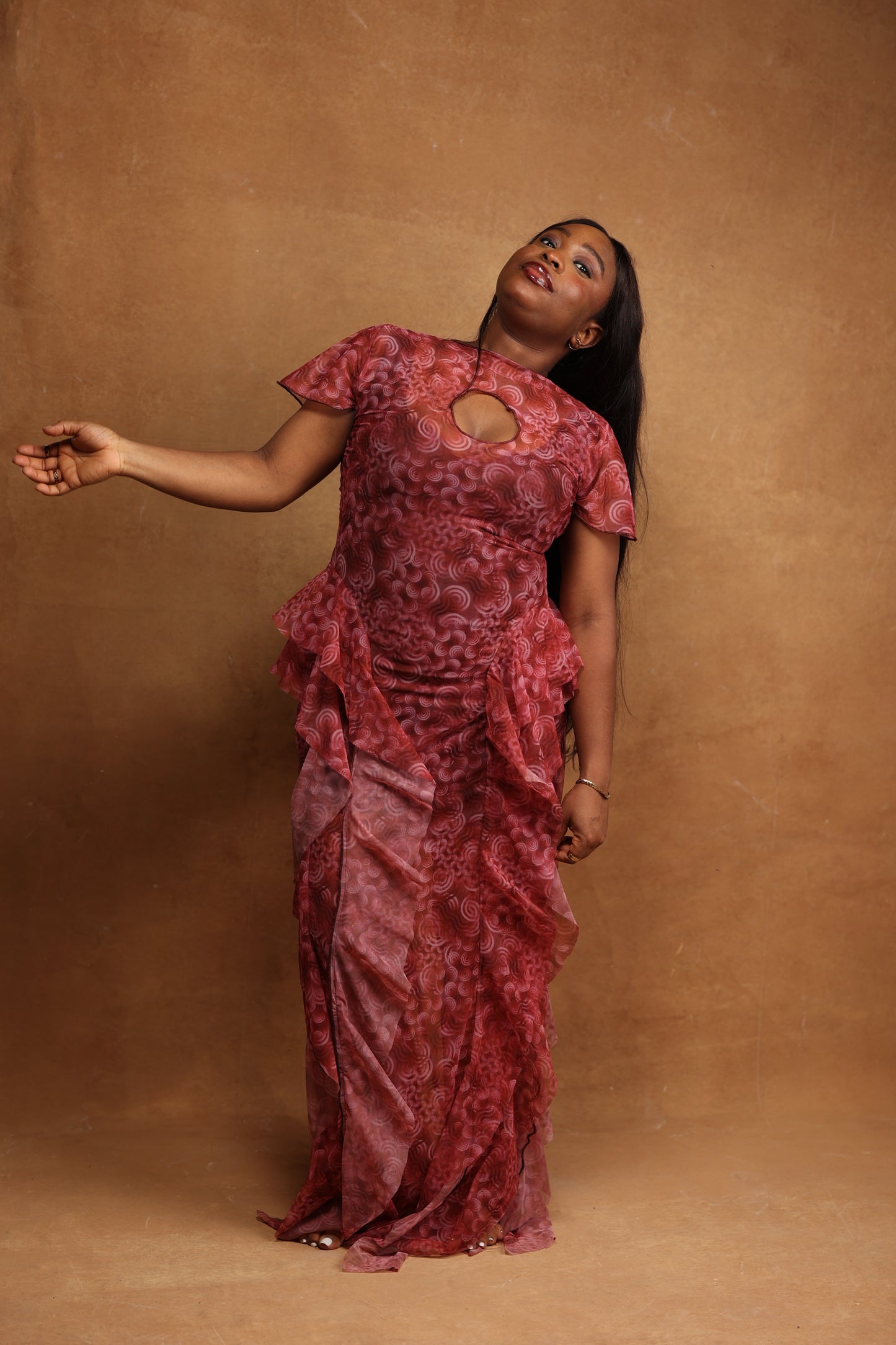 Wine Amira Dress