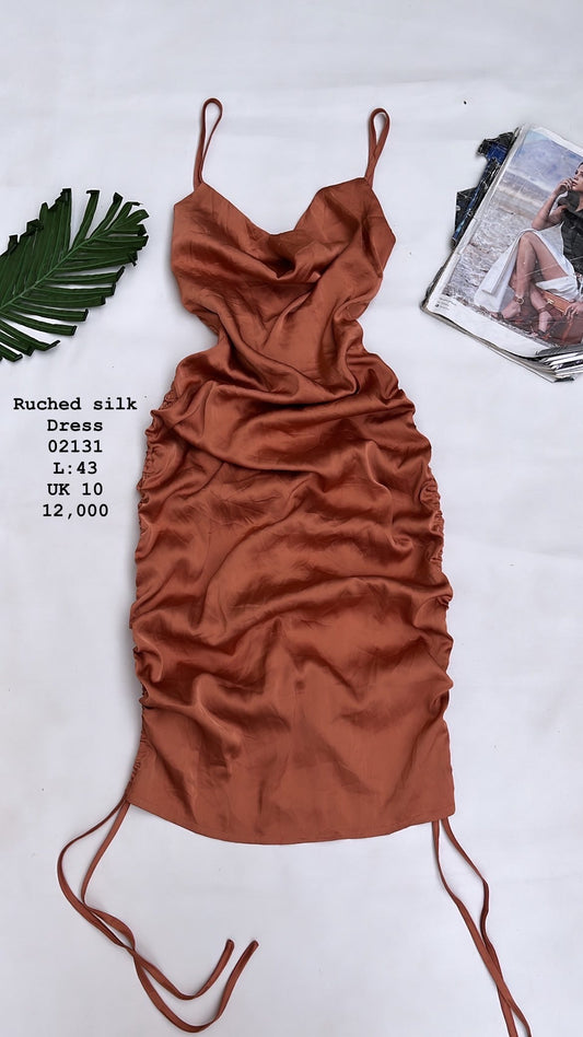 Ruched Silk Dress
