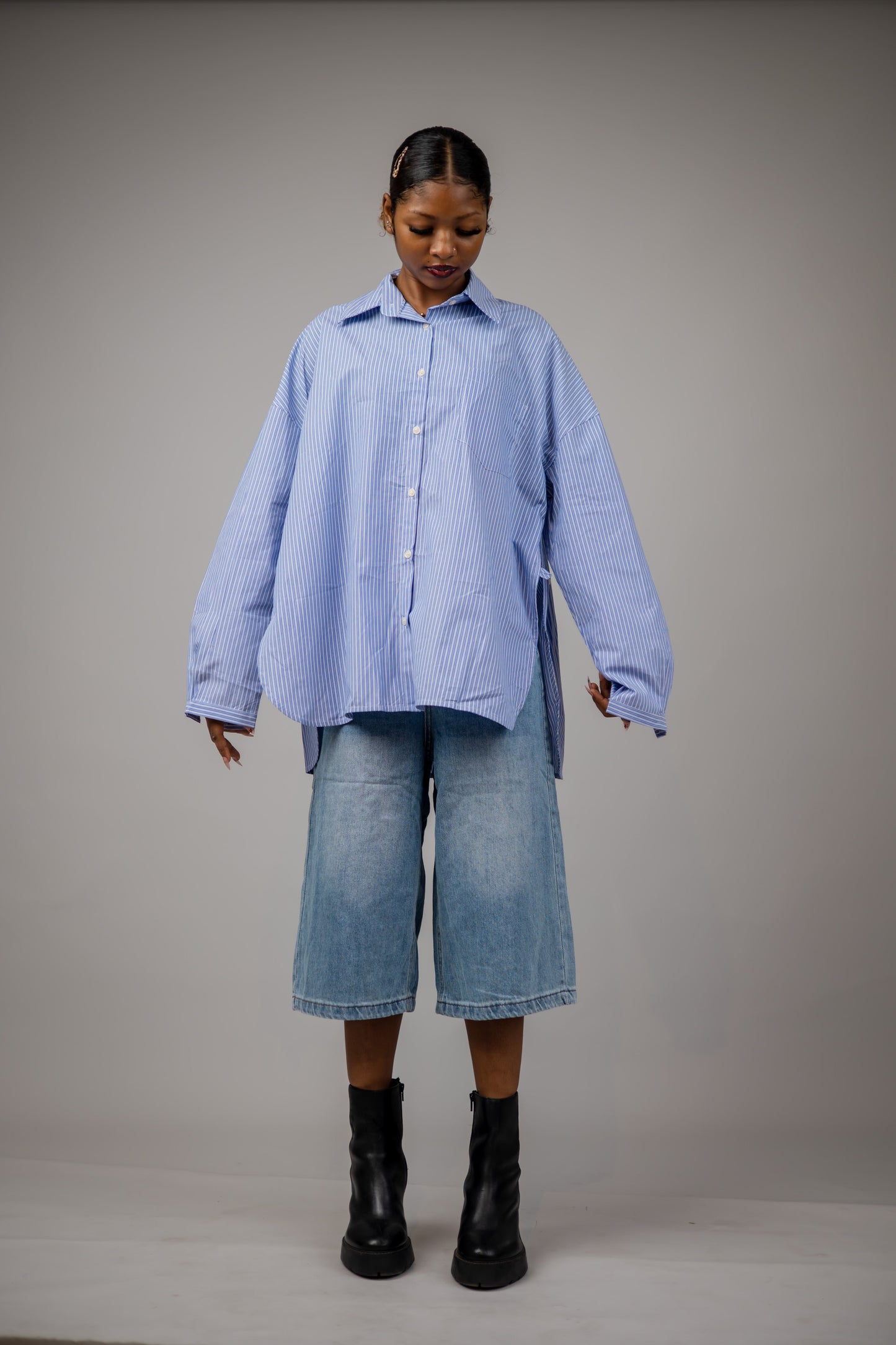 Striped Oversize Cotton Shirt