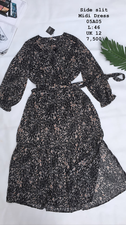 Side Slit Midi Dress