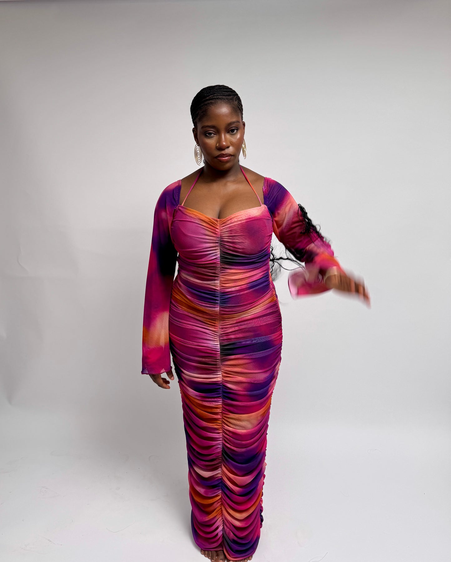 Elora Dress in Sunset Pink