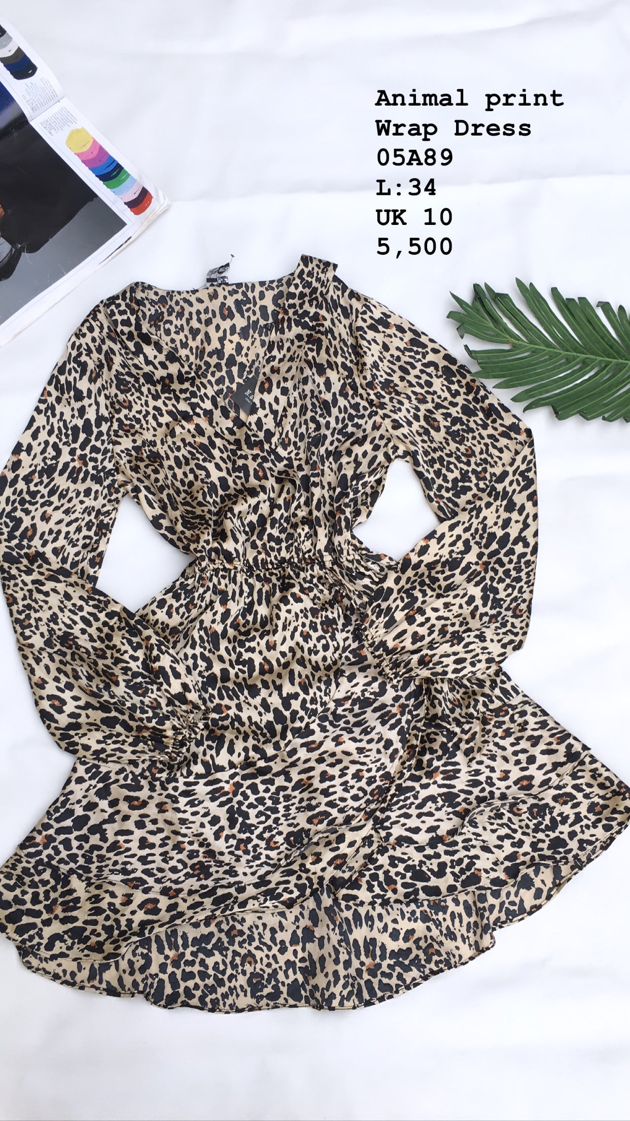 Animal print wrap dress