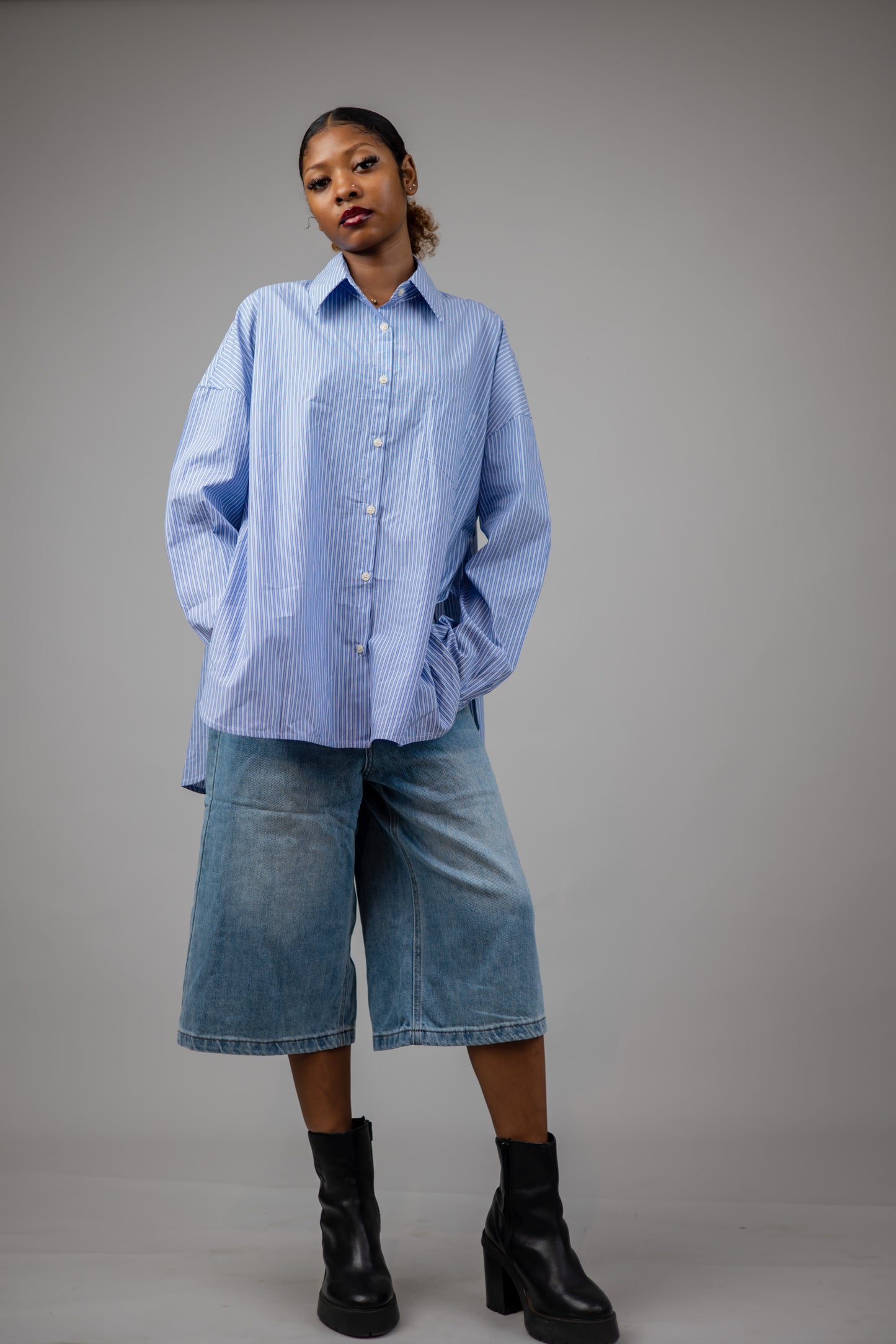 Striped Oversize Cotton Shirt