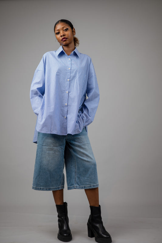 Striped Oversize Cotton Shirt