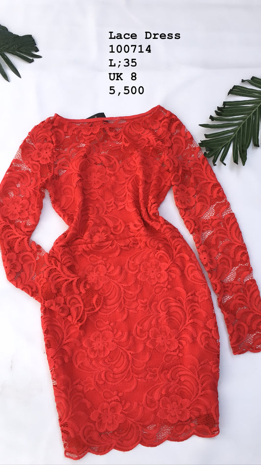 Red lace lace Dress