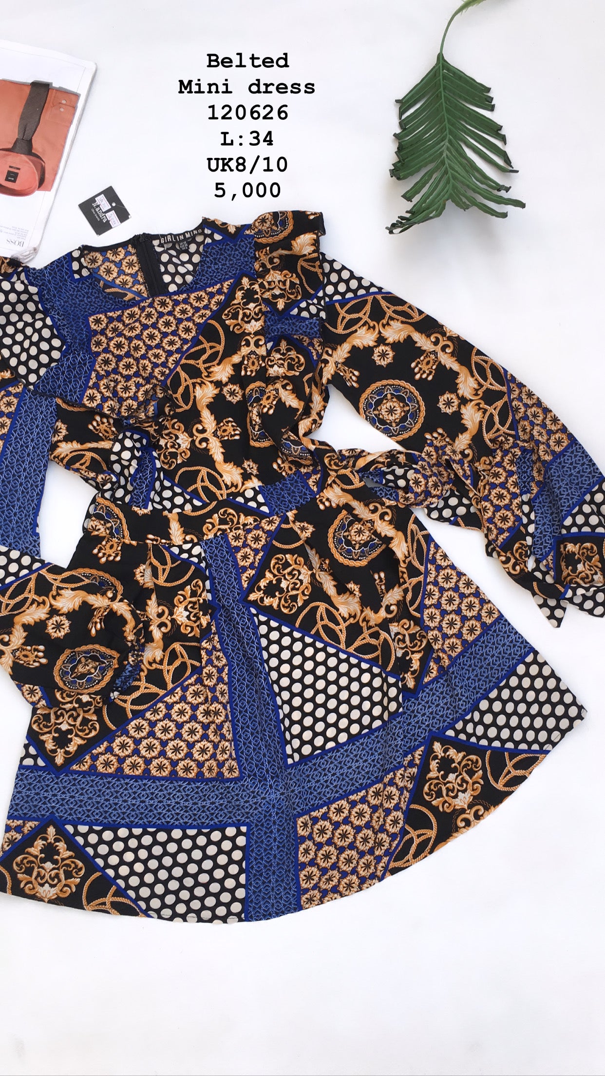 Belted mini dress