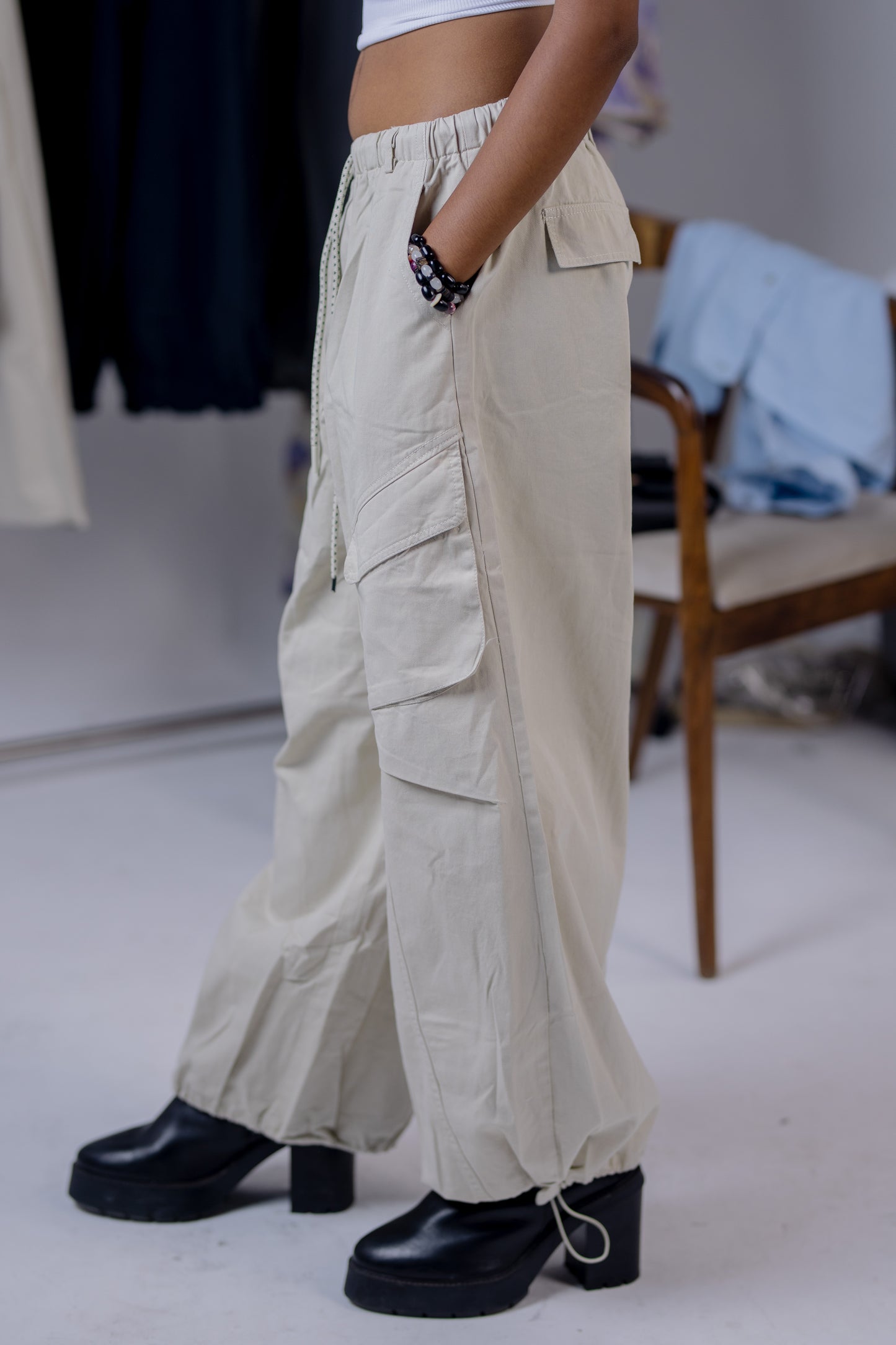 Beige Cargo Pants