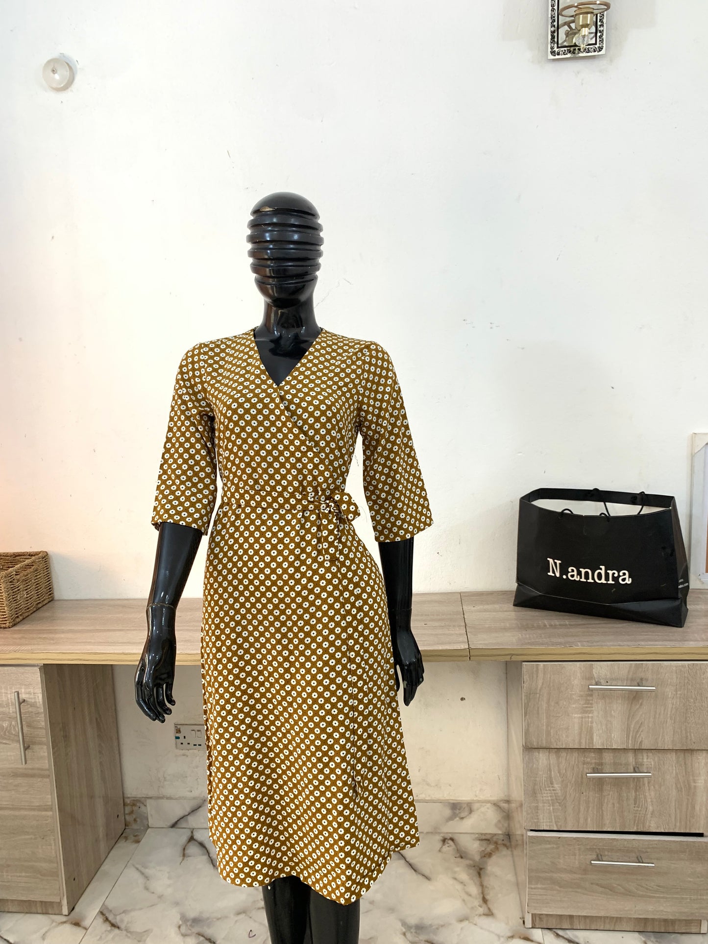 Belted midi dress