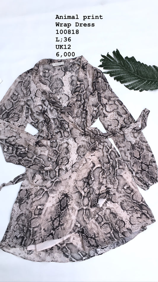 Animal print wrap Dress