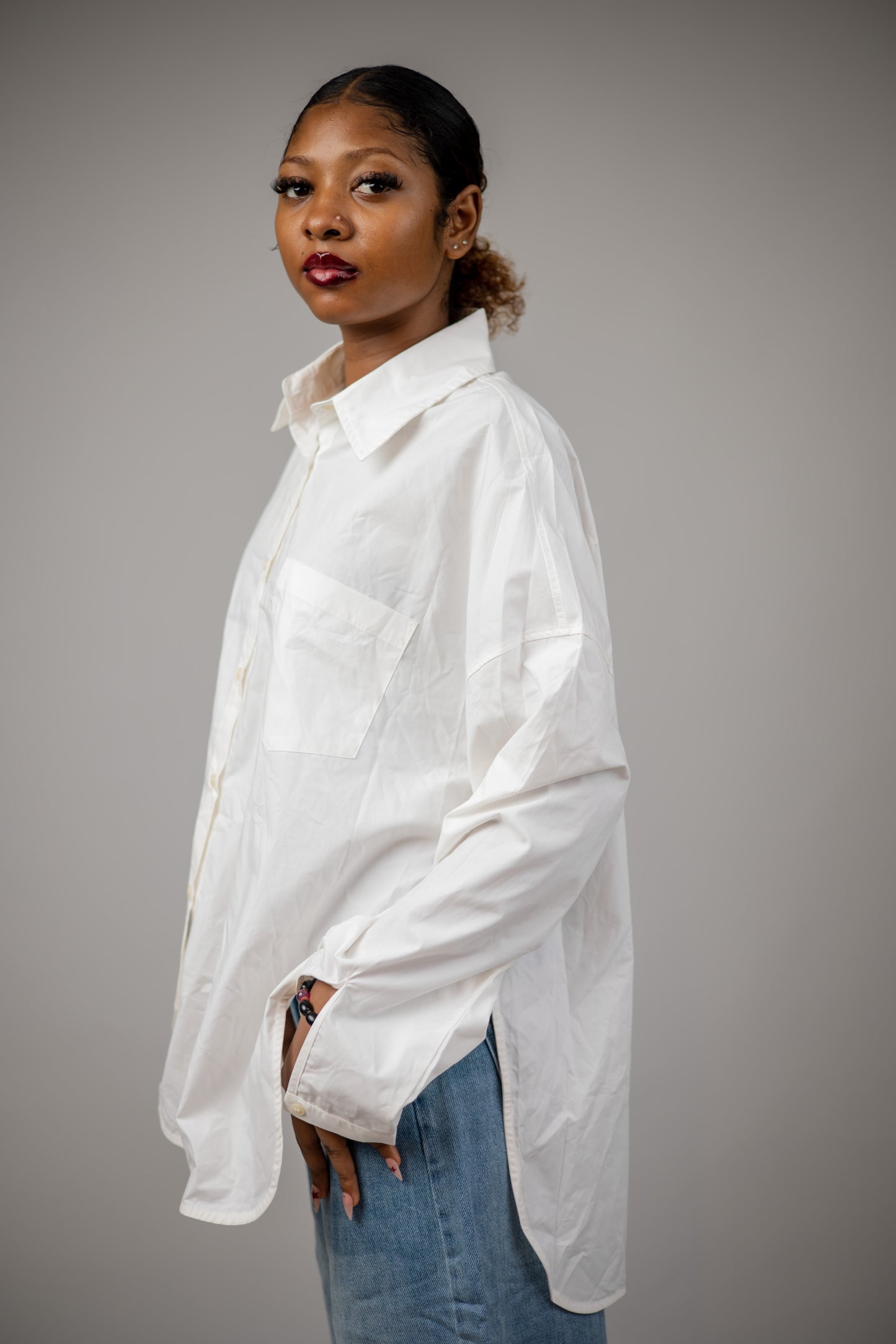 White Oversize Cotton Shirt