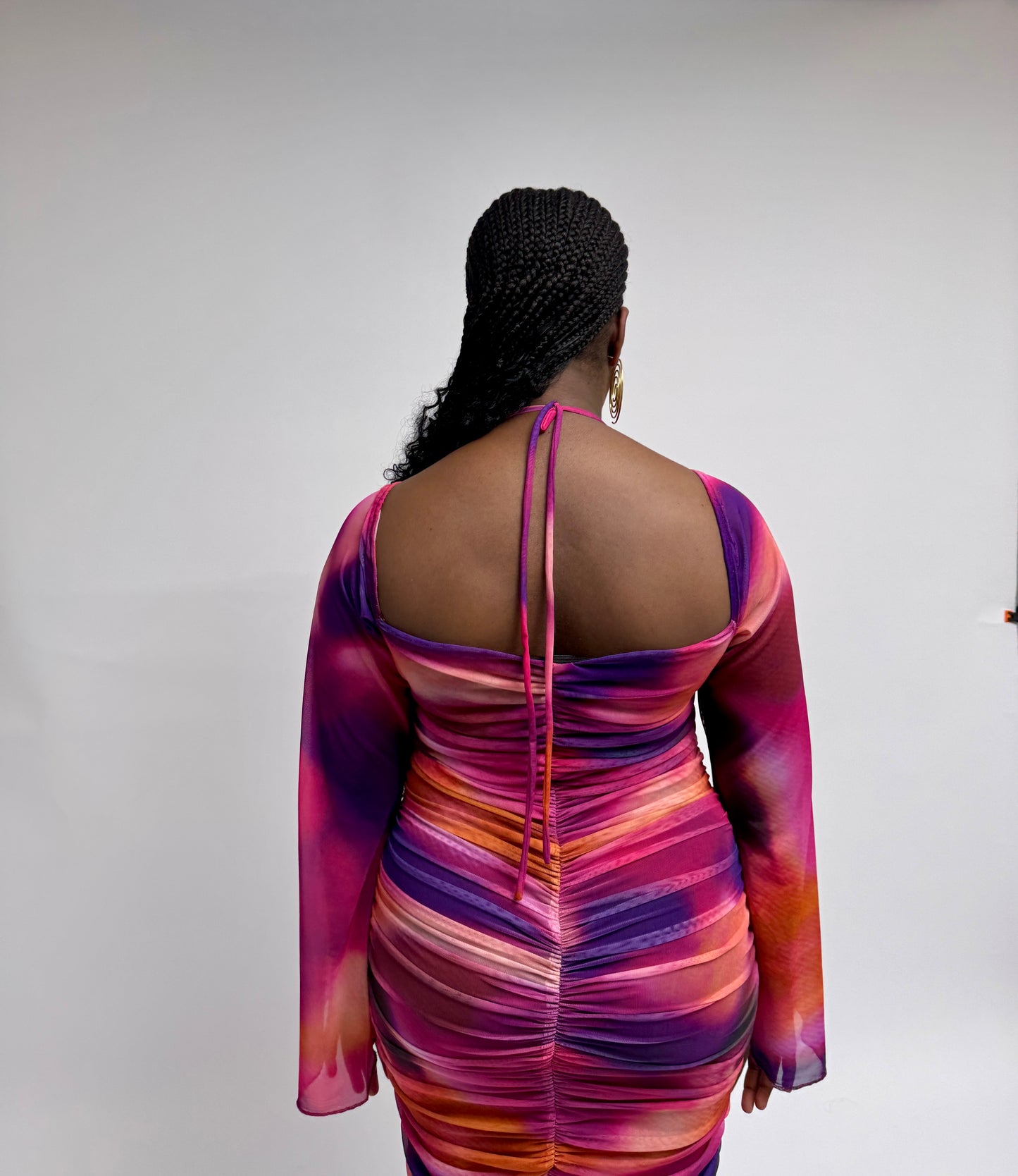 Elora Dress in Sunset Pink