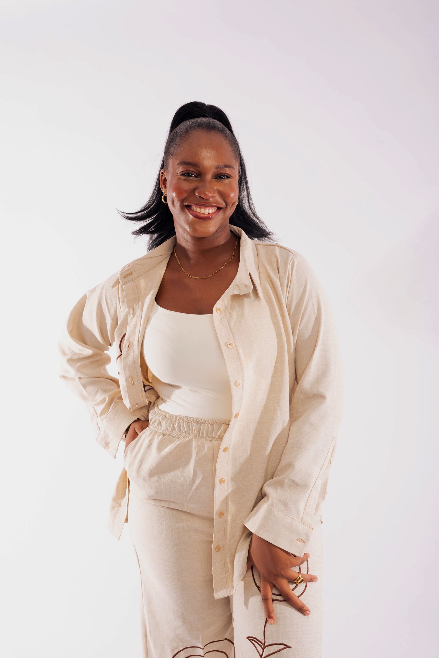 Sand Linen Co-Ord Set – Shirt & Pants (Pre-order)