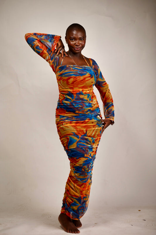 Elora Dress Orange/yellow