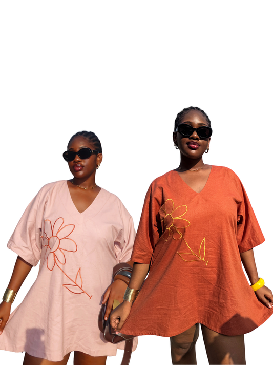 Soli Linen Embroidered Dress