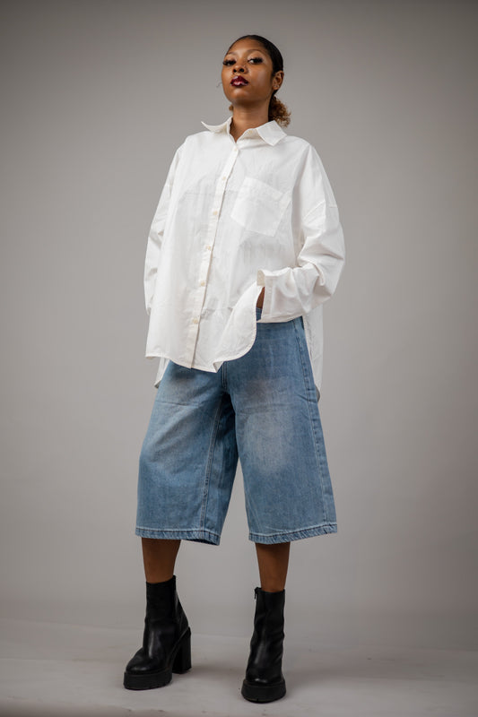 White Oversize Cotton Shirt