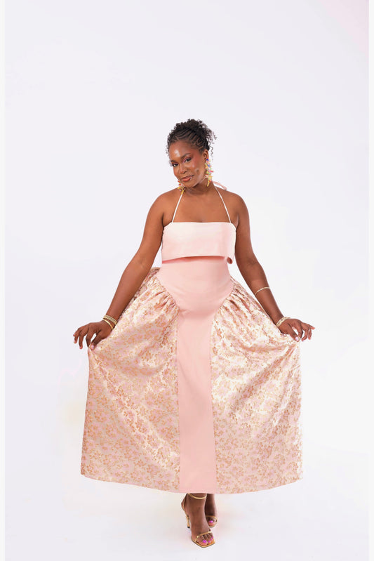 Bloom Damask Dress - Blush