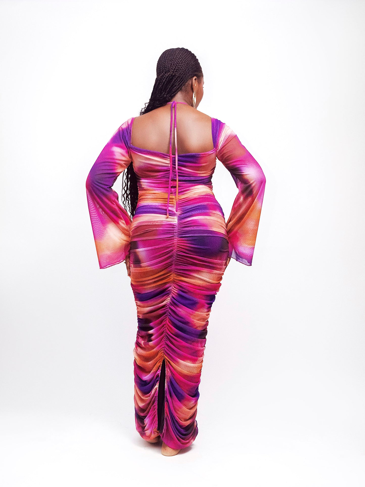 Elora Dress in Sunset Pink