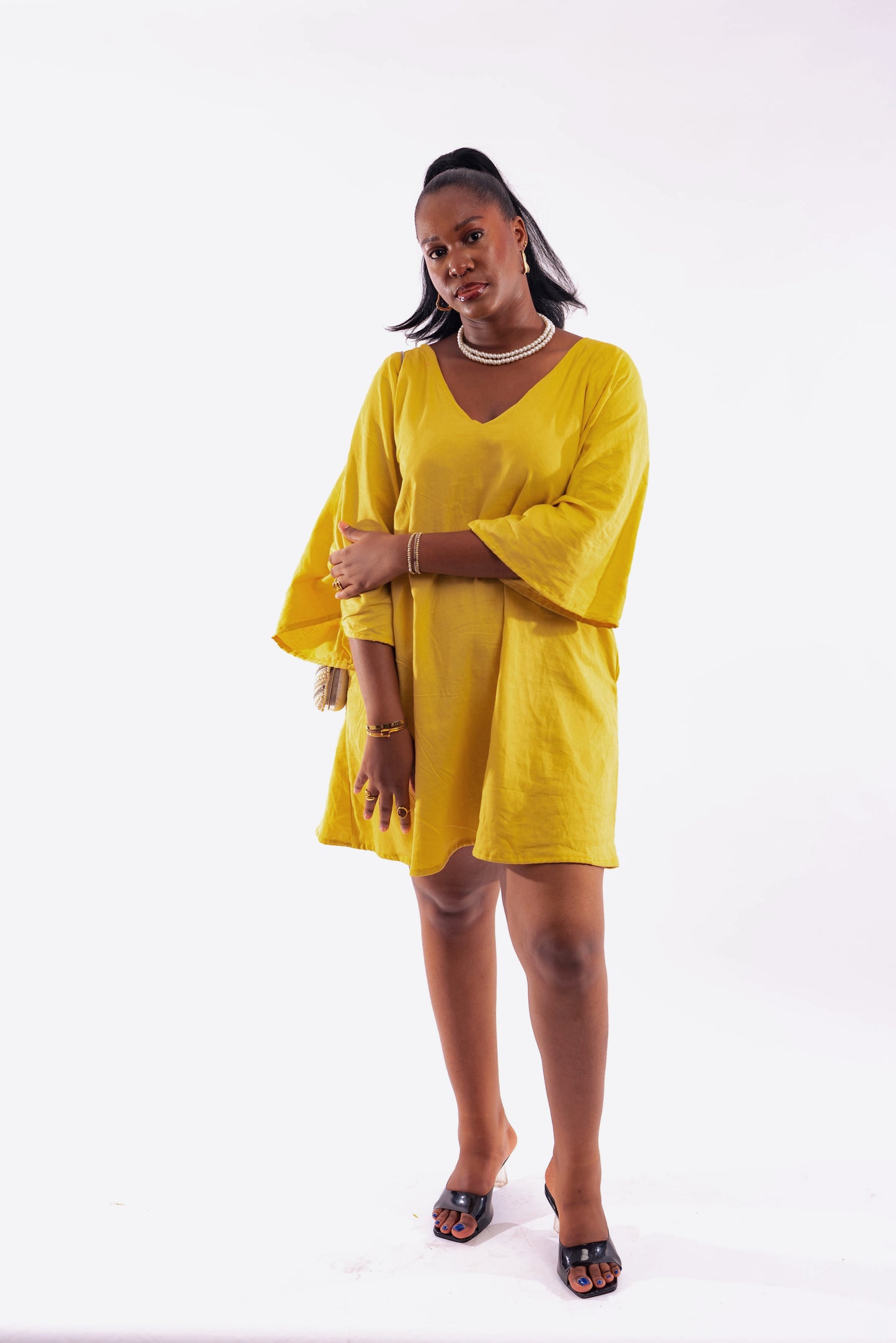 Yellow linen dress (Pre-order)