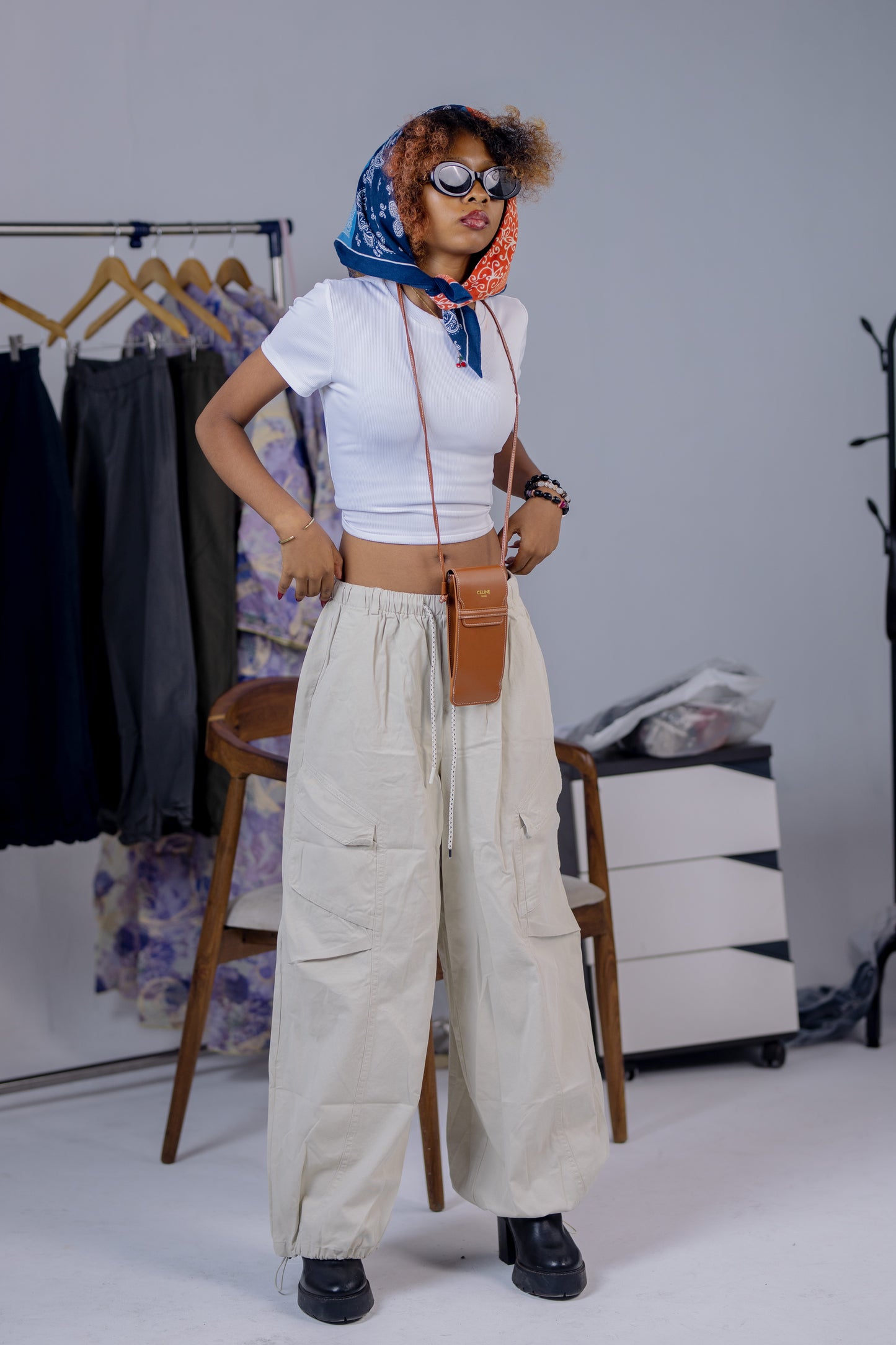 Beige Cargo Pants
