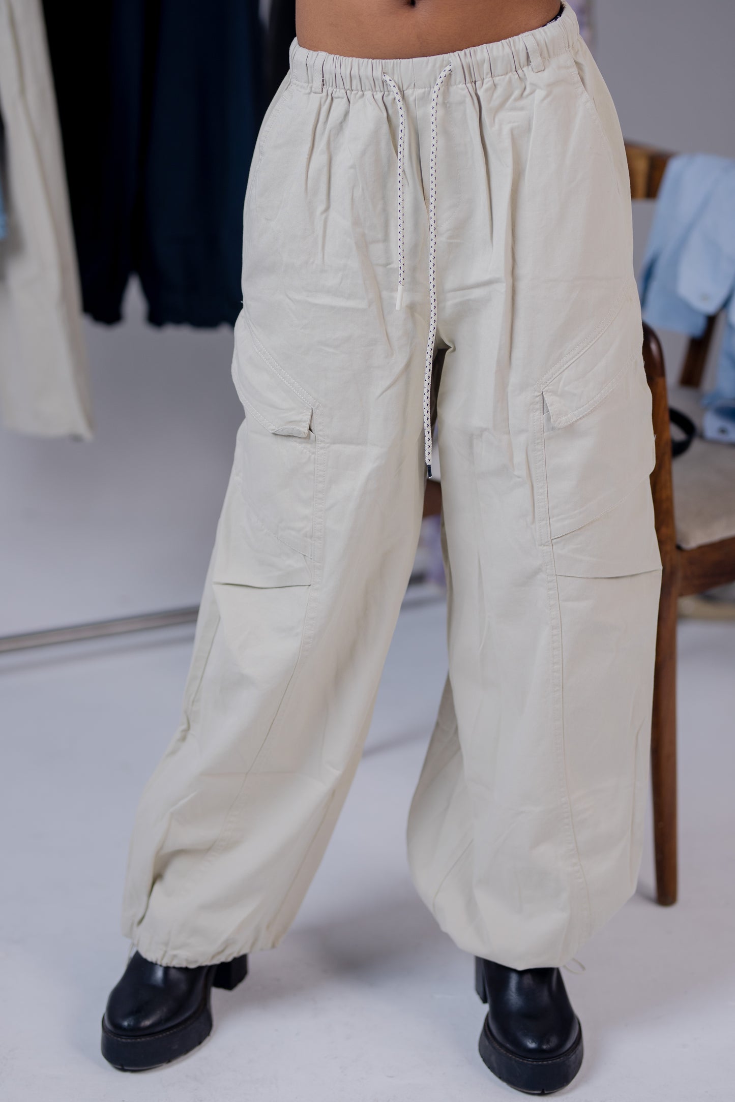 Beige Cargo Pants