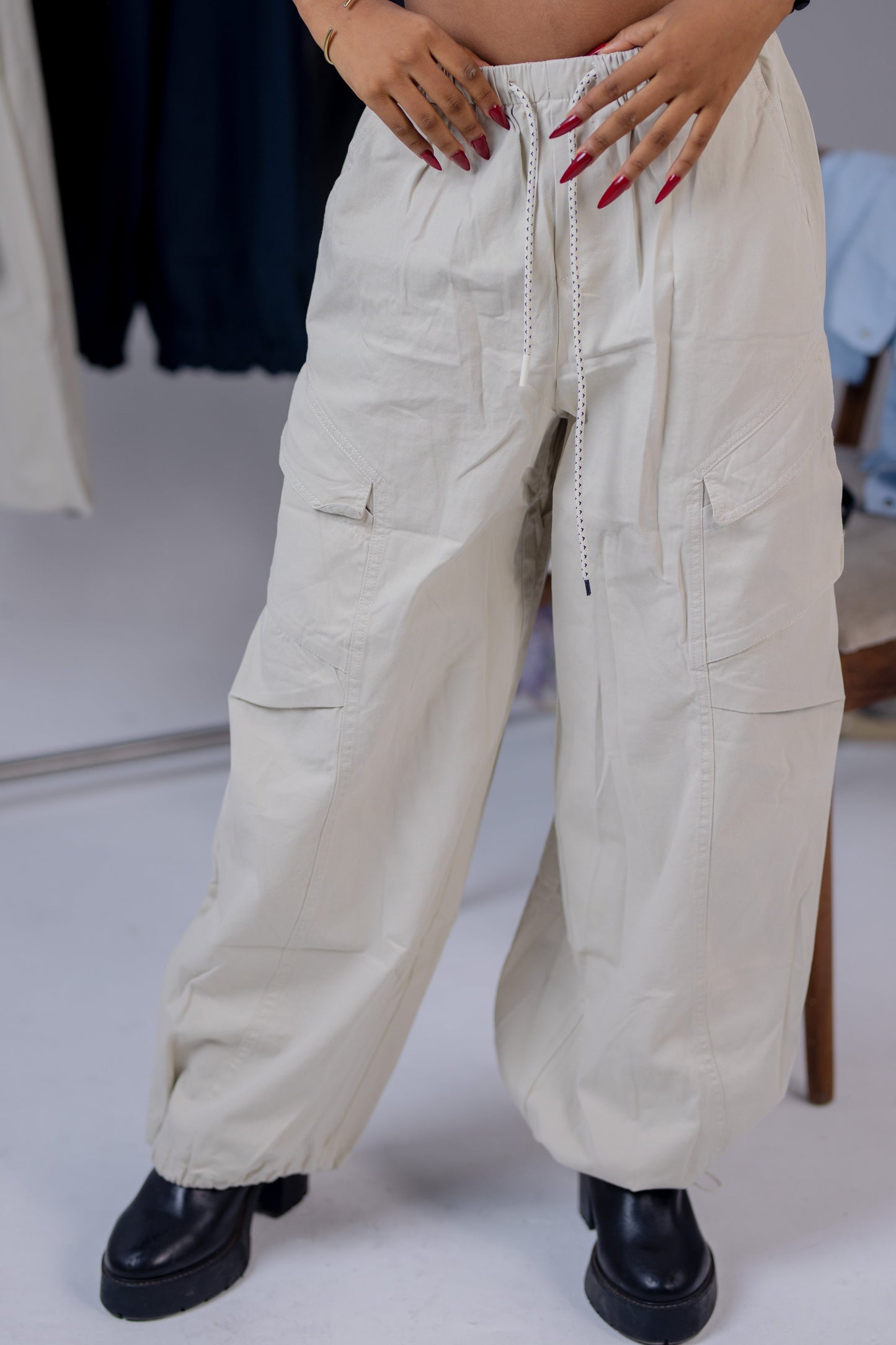 Beige Cargo Pants