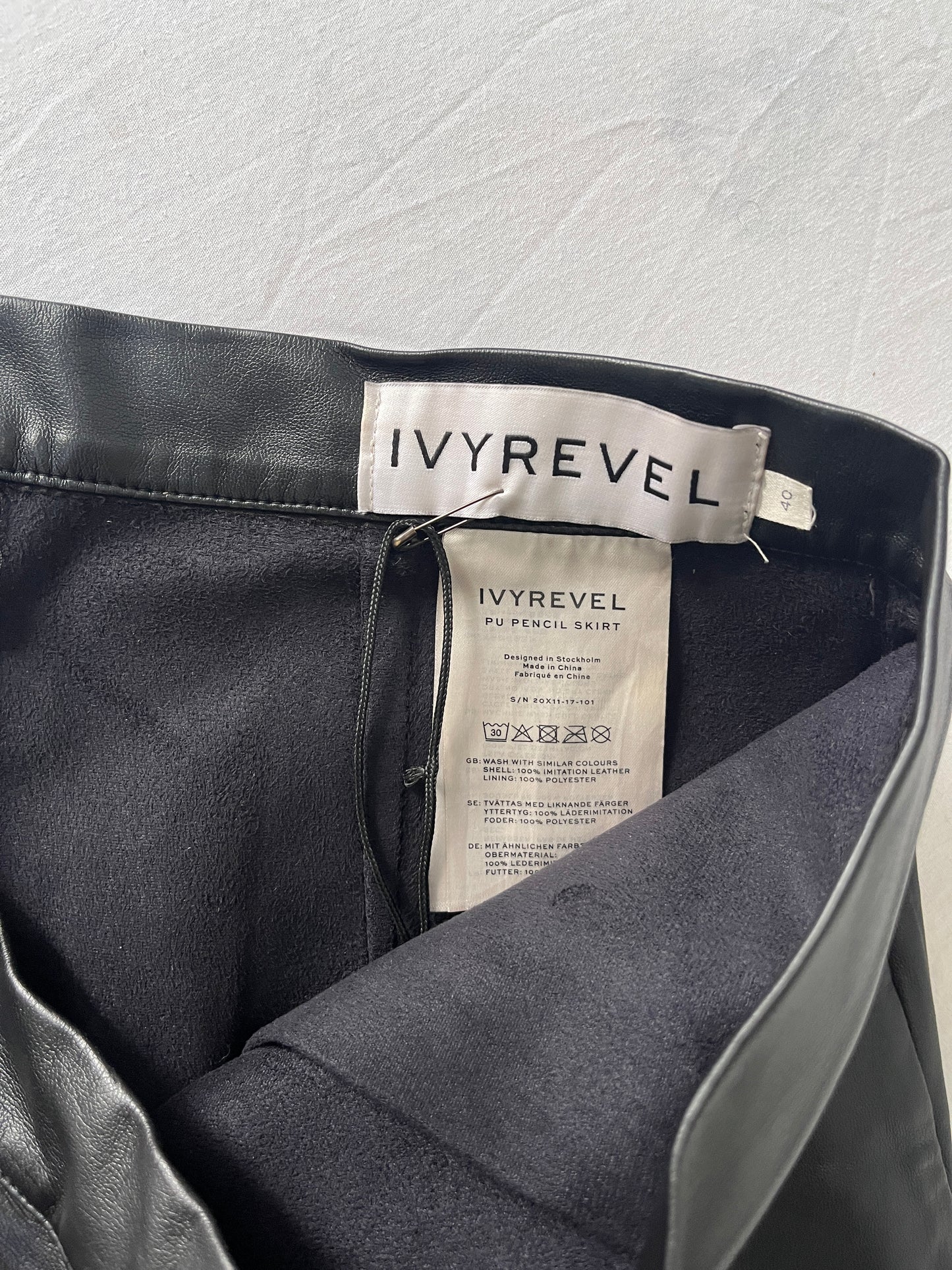 Black leather skirt